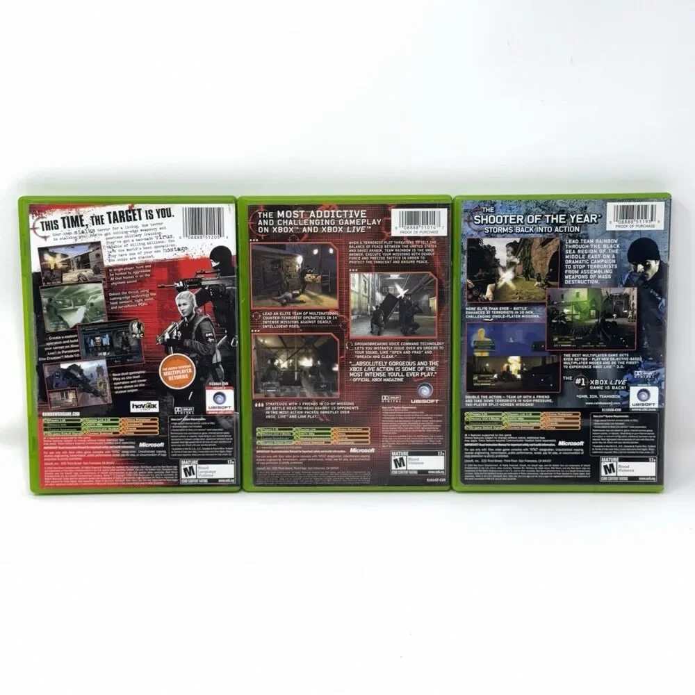 Tom Clancy Rainbow Six Xbox Lot 3 Lockdown Black Arrow CIB Refurbished Tested